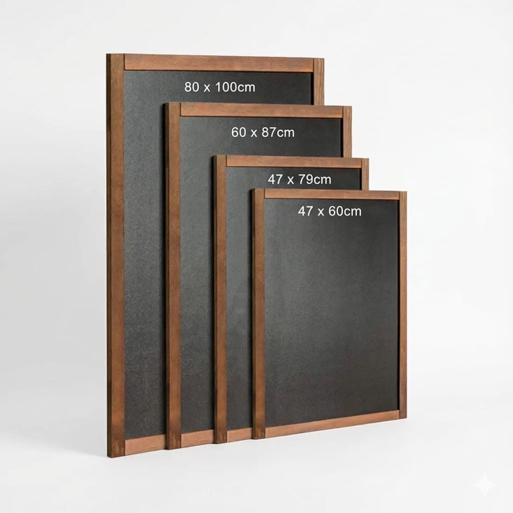 Wandkreidetafel mit Holzrahmen, Dunkelbraun, Indoor