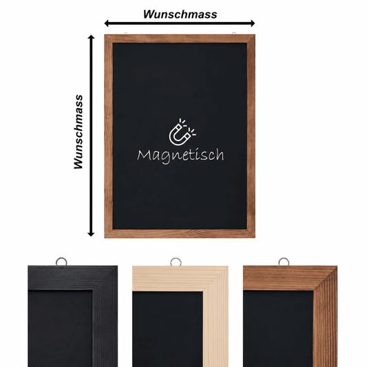 Wandkreidetafel mit Holzrahmen, magnetisch, individuell nach Mass