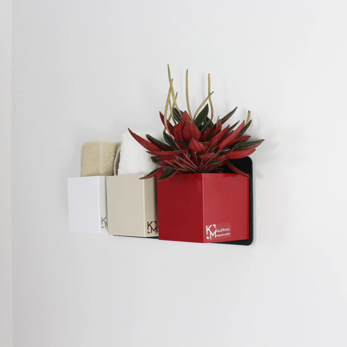 KalaMitica® Magnetische Würfelbehälter 6 cm – 3er-Set Rot, Elfenbein & Weiss