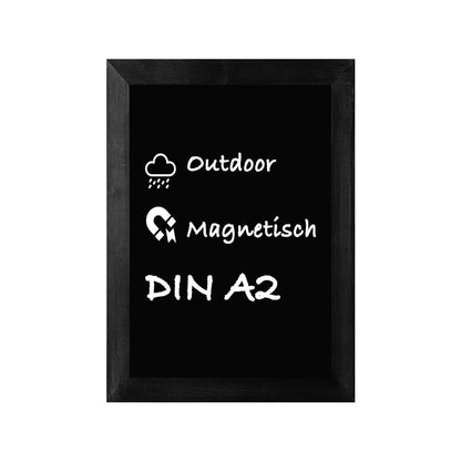 A2 Wandkreidetafel magnetisch mit Buchenholz Rahmen schwarz