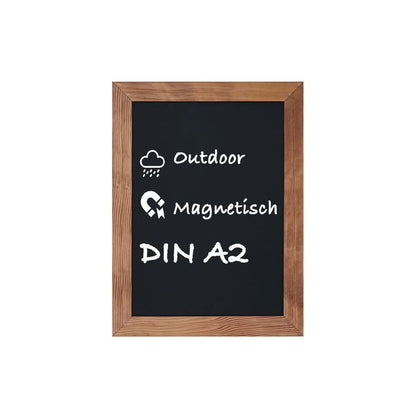 A2 Wandkreidetafel magnetisch mit Holzrahmen dunkelbraun