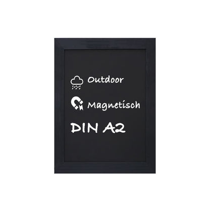 A2 Wandkreidetafel magnetisch mit Holzrahmen schwarz