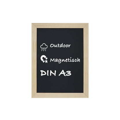 A3 Wandkreidetafel magnetisch mit hellem Holzrahmen