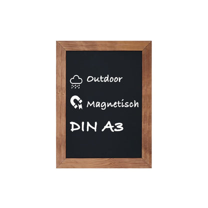 A3 Wandkreidetafel mit dunkelbraunem Holzrahmen