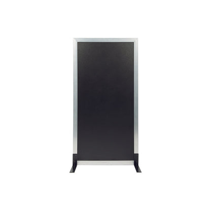 Aufstellbare Kreidetafel mit Holzrahmen silber, Sichtschutz für Bars