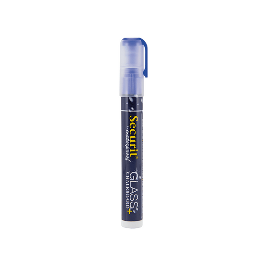blauer Kreidemarker wasserfest mit 2-6mm Kreidespitze, Securit Kreidemarker wasserfest in Blau für die Beschriftung von Kreidetafeln und Wandtafeln