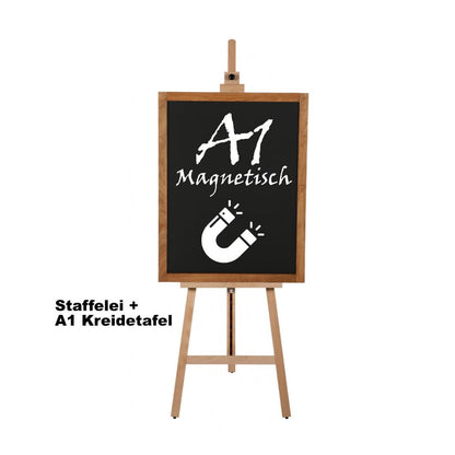 Buchenholz Staffelei-Set ART Easel inkl. magnetischer A1 Kreidetafel günstig online bestellbar