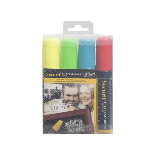 farbige Kreidemarker Securit mit 7-15mm Strichbreite, Kreidestifte für Kreidetafeln und Kundenstopper