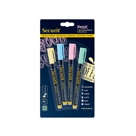 farbige Securit Kreidemarker Pastellfarben, 1-2mm Strichbreite, abwischbare Kreidestifte