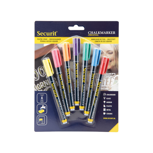 farbiges Kreidemarker Set 7 Stück, Kreidestifte 1-2mm für das Beschriften von Kreidetafeln