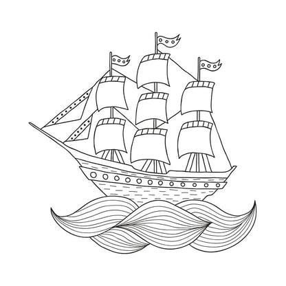 Fensterschablone Schiff zum Nachzeichnen
