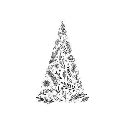 Fensterschablone Weinachtsbaum zum Nachzeichnen