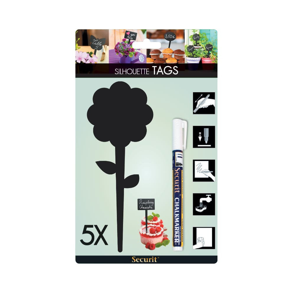 Gartenstecker Kreidetafel Blume