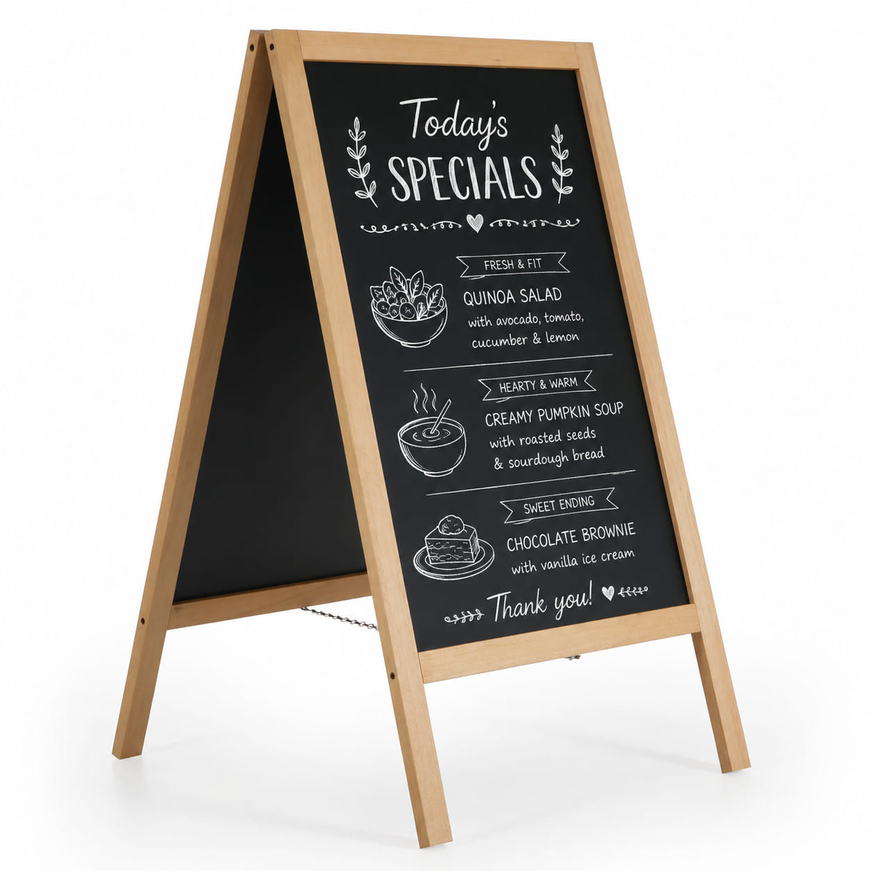 Gehwegkreidetafel "Bistro" – Magnetische Kreidetafel Outdoor