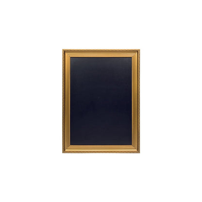 Goldene Kreidetafel 65x85cm mit schwarzer Kreidefläche, Wandtafel mit goldenem Holzrahmen