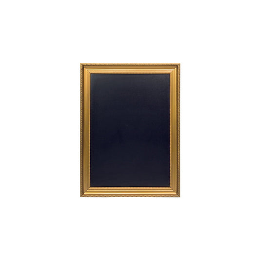 Goldene Kreidetafel 65x85cm mit schwarzer Kreidefläche, Wandtafel mit goldenem Holzrahmen