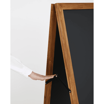Grosser Holz Kundenstopper mit Kreidetafel magnetisch