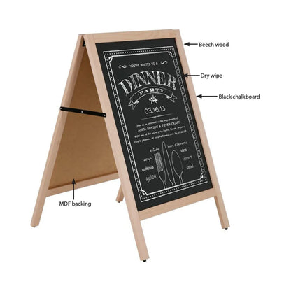 Holz Gehwegkreidetafel 105×68cm, Buche