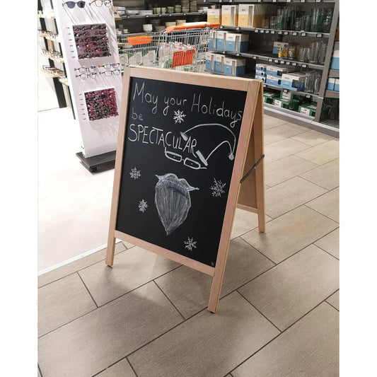 Holz Gehwegkreidetafel 105×68cm, Buche