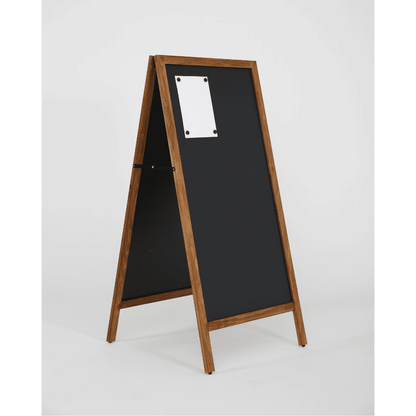 Holz Kundenstopper mit magnetischer Kreidetafel