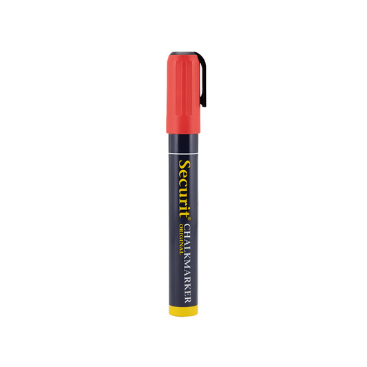 Kreidemarker rot für das Beschriften von Kreidetafeln und Wandtafeln, rote Kreidestifte 2-6mm Kreidespitze, Securit Kreidemarker rot