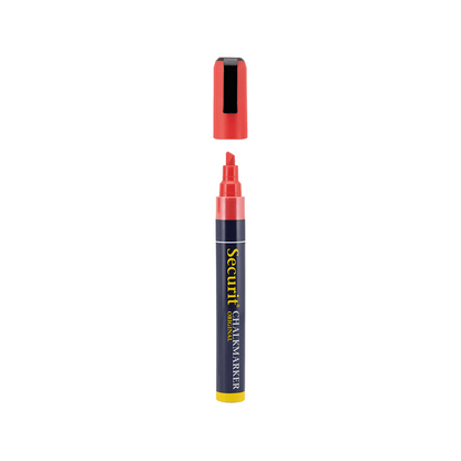 Kreidemarker rot Securit für das Beschriften von Kreidetafeln und Wandtafeln, rote Kreidestifte 2-6mm Kreidespitze, Securit Kreidemarker rot