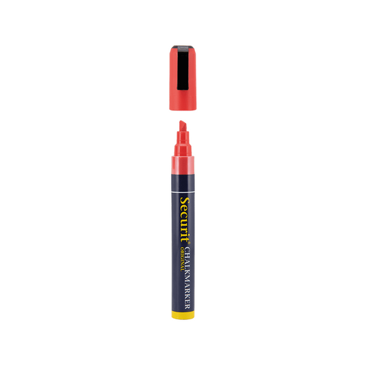 Kreidemarker rot Securit für das Beschriften von Kreidetafeln und Wandtafeln, rote Kreidestifte 2-6mm Kreidespitze, Securit Kreidemarker rot