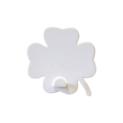 Magnetische Aufhänger Kleeblatt weiss