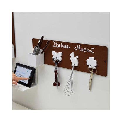 Magnetische Kreidetafel in Rostfarbe als Schlüsselanhänger und für Küchenutensilien