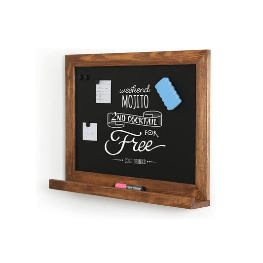 Magnetische Kreidetafel mit Holzrahmen und Stiftablage