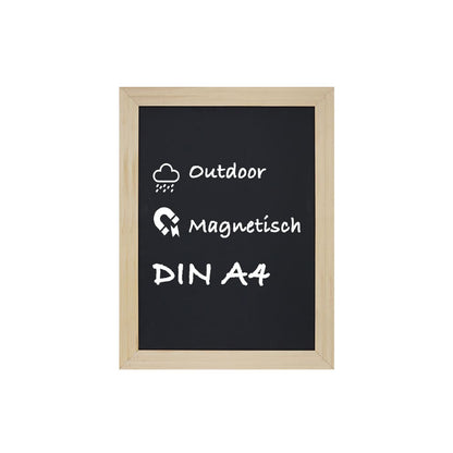 Magnetische Wandkreidetafel mit Buche Holzrahmen A4