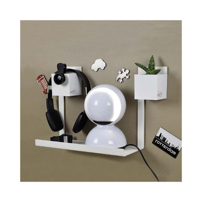 Magnetisches Wandregal Kalamitica Weiss mit Cubes und Ablage