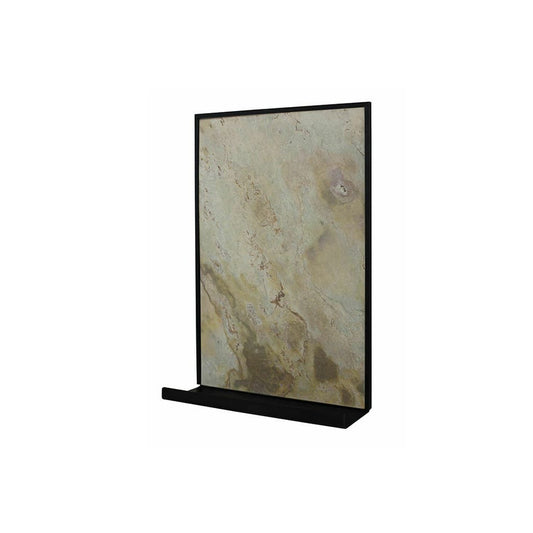 Magnettafel Küche mit Ablage aus echtem Schiefer Gold Beige
