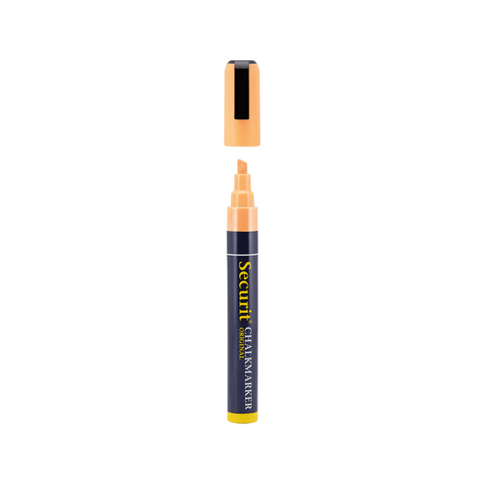 Oranger Kreidemarker für die Beschriftung von Gastro Kreidetafeln, 2-6mm Kreidestift von der Marke Securit in Orange