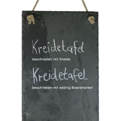 Schiefertafel Anthrazit, mit Ablage & Kordel, 30x60cm