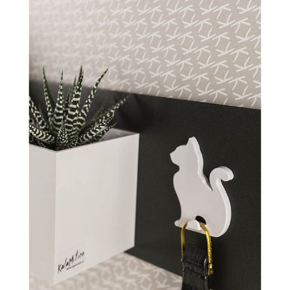 Schlüsselaufhänger magnetisch Katzenform weiss