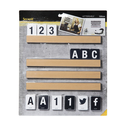Securit-Buchstabenregal-Buchenholz-inklusive-Buchstaben,-Zahlen,-Symbolen