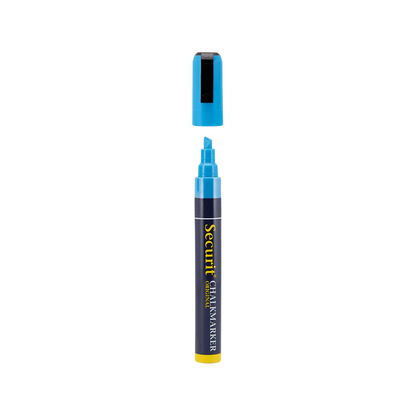 Securit Kreidemarker blau mit 2-6mm Spitze zum Schreiben auf Kreidetafeln Glas und alle glatten Oberflächen