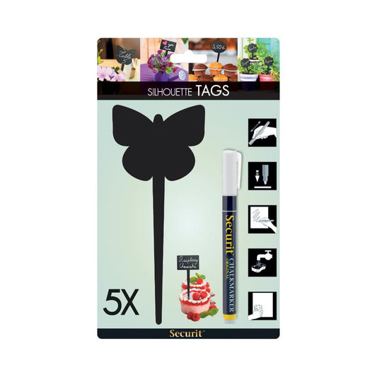 Securit Tags Butterfly, Schmetterling Kreidetafel zum reinstecken