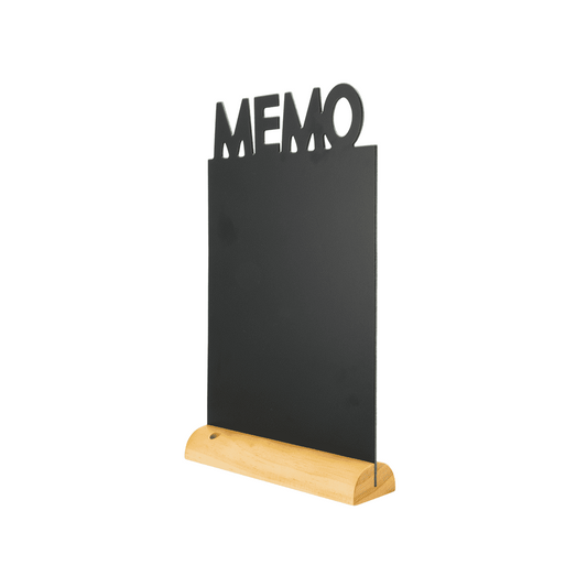 Securit Tischkreidetafel Aufsteller Memo zum Beschriften mit Kreidemarker Kreidestiften