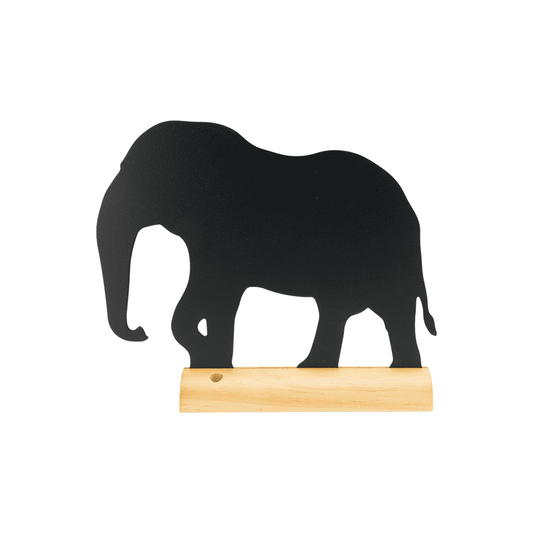 Tischkreidetafel Elefant mit beschriftbarer Kreidetafel aus Melamin, Aufsteller Kreidetafel Eleganten Silhouette