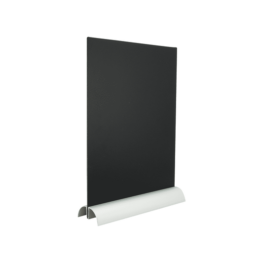 Tischkreidetafel mit Aluminium Fuss zum Präsentieren von Angeboten und Preislisten, Tischtafel für Restaurants eckig