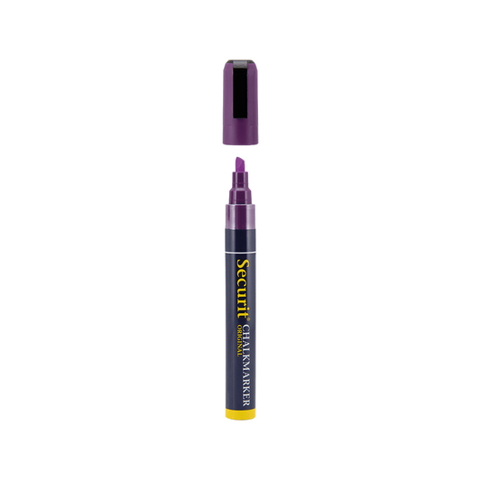 Violetter Kreidemarker Securit mit 2-6mm Spitze, abwischbarer Kreidestift für die Beschriftung von Kreidetafeln und Wandtafeln, Kreidemarker für Blumen