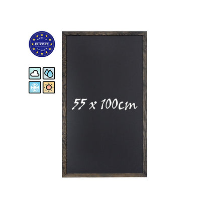 Wandkreidetafel aus echtem Kiefernholz Schwarz 100x55cm