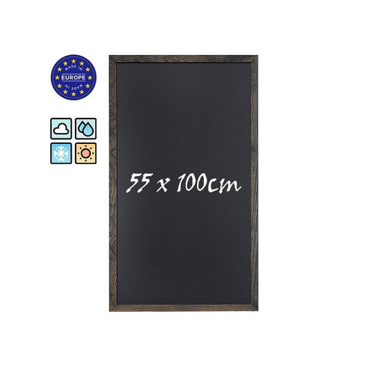 Wandkreidetafel aus echtem Kiefernholz Schwarz 100x55cm