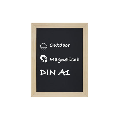 Wandkreidetafel magnetisch A1 mit Holzrahmen Buche