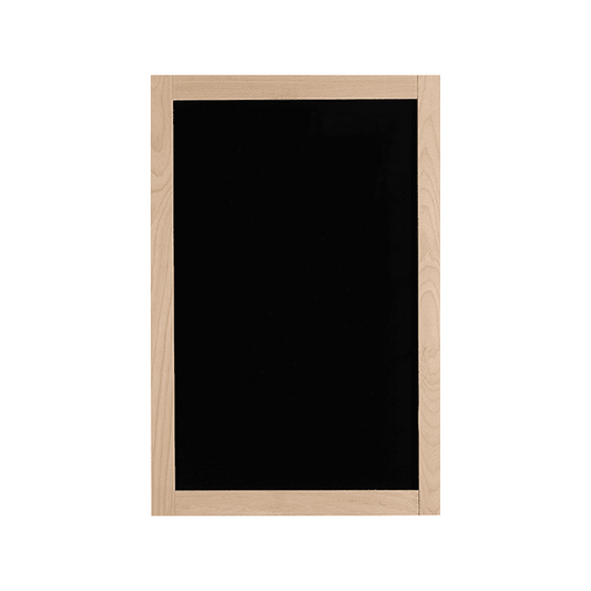 Wandkreidetafel mit Holzrahmen Buche 68x128cm, elegante Holzkreidetafel mit Rahmen und schwarzer Kreidetafel beschriftbar mit Kreidemarker