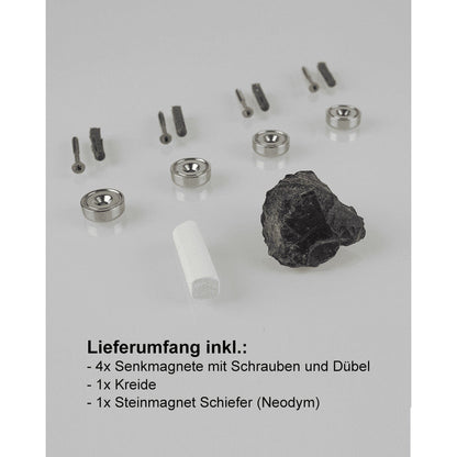 Wandmontageset für Schiefertafel inklusive Kreide und Schiefersteinmagnet