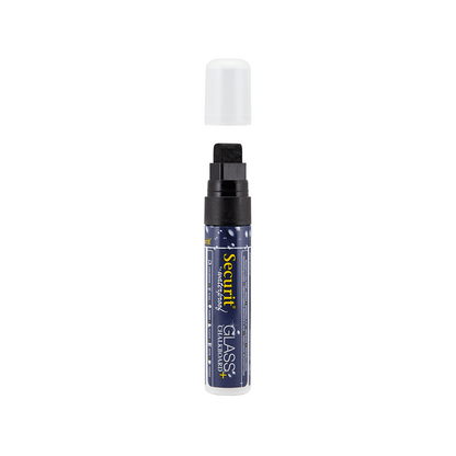 wasserfester Kreidemarker schwarz für das Beschriften von weissen Kreidetafeln und Glas, Kreidemarker wasserfest Schwarz 7-15mm Strichbreite