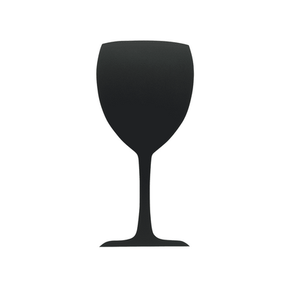 Weinglas Kreidetafel ohne Rahmen in komplett schwarz, Glas Kreidetafel Form Silhouette für Bars und Weinshops